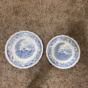 Vintage Swinnertons Staffordshire England Silverdale Blue White Transferware Set